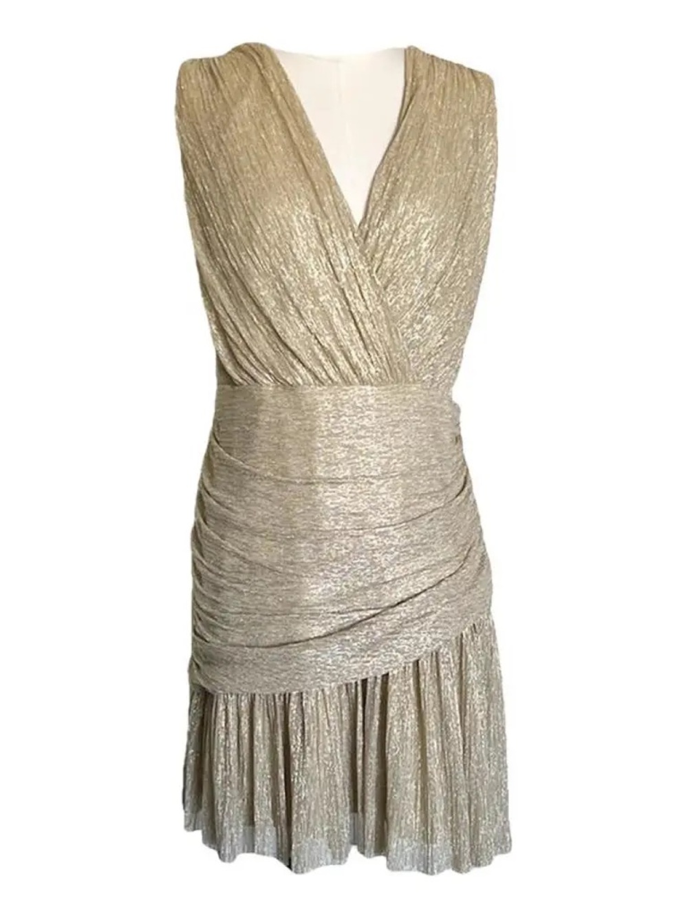 BCBGMAXAZRIA Metallic Ruched Dress